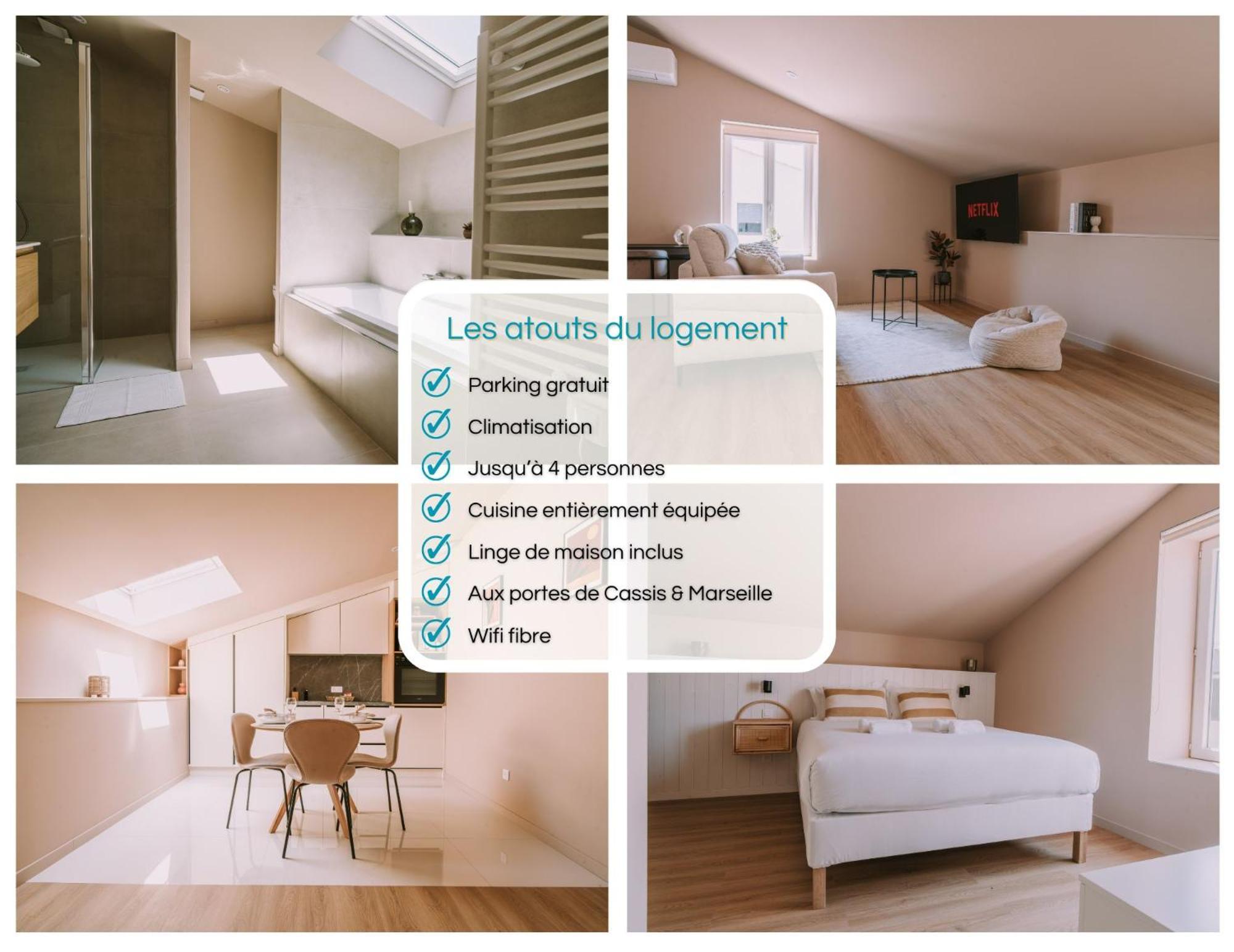 Apartamento Quietude-Loft Neuf-Clim & Parking Roquefort-la-Bédoule Exterior foto